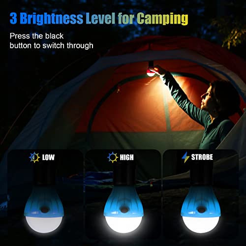 Eletorot Set Tent Lamp Camping Lamp Bulb LED Emergency Lighting COB 150 LM for Camping Adventure Fishing Garage Emergency Case Power Outage Waterproof
