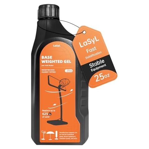 LaSyL Base Weighted Gel (25/50 Ounces) - Sand & Sandbag Replacement for Anchoring Portable Basketball Hoops, Outdoor Umbrellas and Volleyball Nets - More Effective Than Water Alone Cover