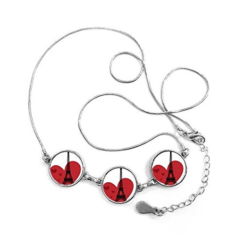 Collier Tour Eiffel France de forme ronde avec finition d'illustration artistique