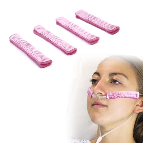 4 Pcs Nasal Oxygen Cannula Cover Satin Silky Nasal Cannula Cover Cushions Ear and Face Protector for Oxygen Users Prevent Indentations Irritated