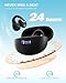 Jzones Open Ear Clip Wireless Earbuds Bluetooth 5.4, Lightweight Comfort Sports Bone Conduction Headphones Built-in Mic for Clear Audio, Stable Fit Earphones 24H Play-Black