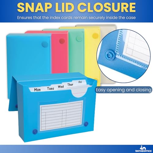 Estuche para tarjetas de índice de 3 x 5 1InTheOffice contra extravío de notas pack de 6 5