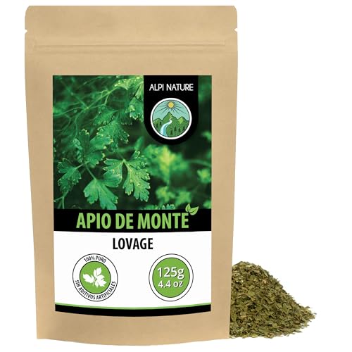 Alpi Nature Apio de Monte Seco 125g, Levístico Frotado, Especia para Cocinar y Condimentar