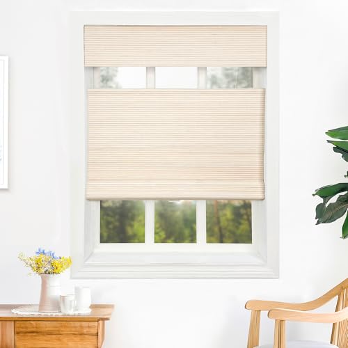 Neutral Curtains Ivy Cordless Bamboo Roman Shades, Top Down Bottom
