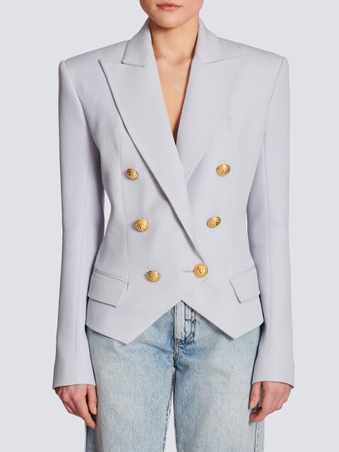 Designer Jacket Women's Slim Fit Buttons Double Breasted Blazer2