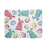 Lvhompro Easter Dish Drying Mat for Kitchen Counter Colorful Bunny Holiday Microfiber Absorbent Dish Draining Reusable Washable Foldable Extra Large 18'x24'