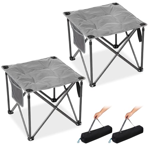 FUNDANGO Folding Camping Stool 2-Pack, 18.1 Inch Oversized Seat
