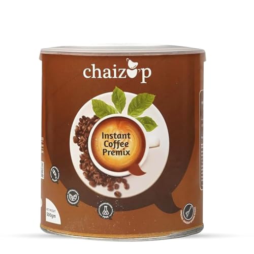 Image of Chaizup Premium 1 Min Instant Assorted Coffee & Tea Pack - 500g Cans (Pack of 2) | Regular Coffee & Masala Tea Flavours | Approx. 72 Servings | 1kg