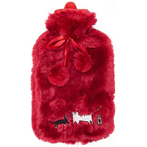 BiggDesign Hot Water Bottle Rubber for Cramps, Pain Relief | Hot Water Bottle with Cover, Warm Water Bag with 6 Hours Usage at Room Temperature, 12 Hours at Warm Bed, Leak Proof Lid, Red Cover