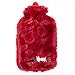 Biggdesign Bouillotte Eau Chaude en Peluche avec Housse, Sac d’Eau Chaude avec Peluche, Coussin Chauffant d’Hiver, Bouillotte Eau Chaude Lavable Pour Crampes et Pieds, 2 L (Bordeaux Chats)
