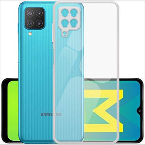 Image of Slim Soft Silicon *Anti Dust Plug* Shockproof Transparent TPU Back Case Cover for Samsung Galaxy M12 / F12 - Clear
