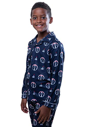 Image of Ultra Game Youth NBA Official 2-Piece Super Soft Button Down Pajamas Set