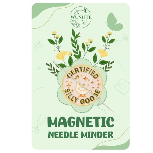 WUSUTE Funny Needle Minder for Cross Stitch, Certified Silly Goose Needle Minder Magnet for Organizing, Embroidery Sewing Needle Holder Needlework Accessories