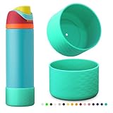 yoelike 2 PCS Silicone Water Bottle Boot for Owala, Anti-Slip Protective Sleeve for FreeSip/Twist/Flip, Watter Bottle Accessories, Bottom Bumper Cover, Dishwasher Safe, BPA Free (Wave)