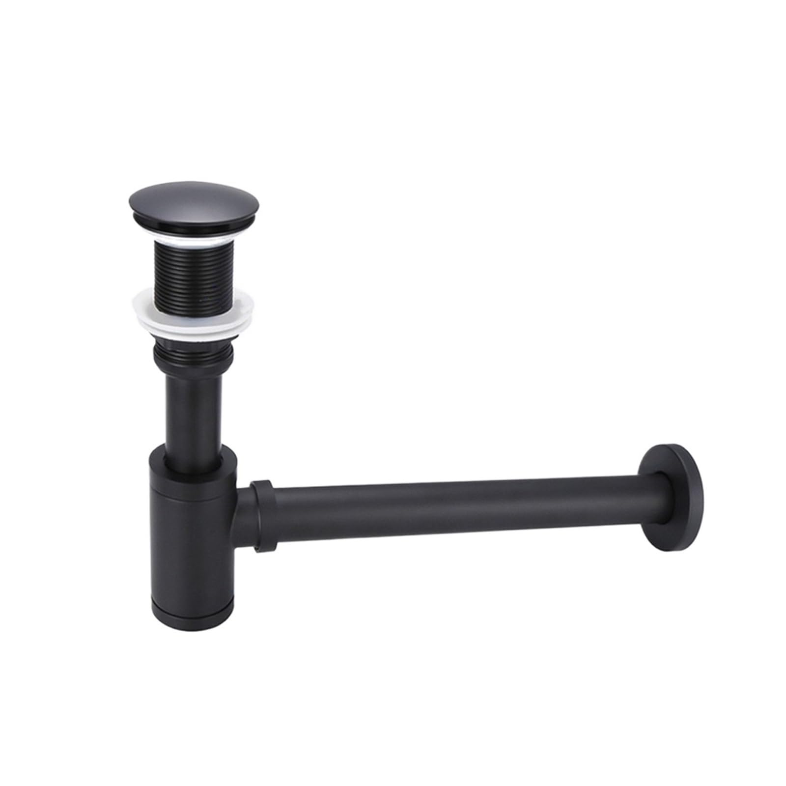 1 Uds., negro, lavabo de baño, trampa for botellas, fregadero, residuos, sifón, Kits tuberías, tapón, accesorios drenaje Para Bricolaje(Black set No hole)