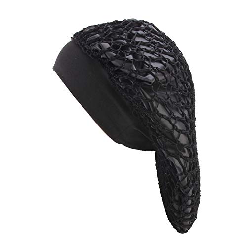Gracmyron Net Night Sleep Cap Hat Crocheted Slouchy Bonnet,Wide Band,Double Layered,Snood Hair