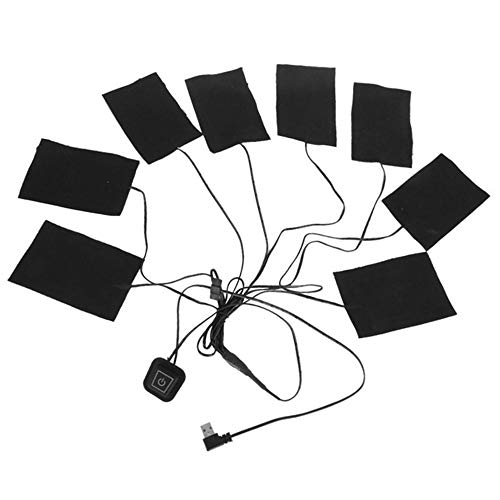 ヒーターパッド 加熱シート 8枚 電熱ヒーター 5V USB加熱 炭素繊維加熱 冬対策 冷え性に対応 あったか 温かい 発熱 内蔵 折り畳み式 防水 3段階温度調節 タイマー機能 (8連タイプ)