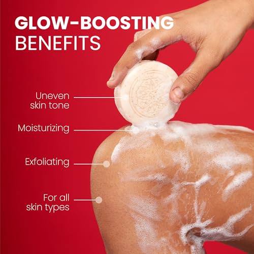 Koji White Kojic Acid Bump Eraser Body Scrub Soap for Exfoliation Butt, Elbow, Underarm with Glutathione, Coenzyme Q10, Skin Brightening for Fade Dark Spots, Fine Lines and Wrinkles, 2.82 oz (2 Bars)