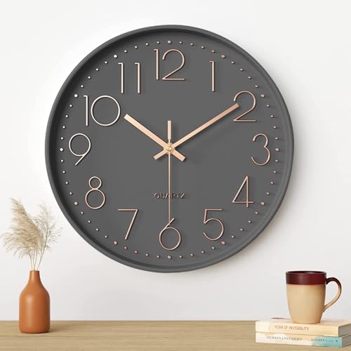 Opiniones y reviews de Relojes de pared al mejor precio. 49 Reloj de Pared de Cuarzo silencioso,Reloj de Pared Moderno,12 Pulgadas Grandes Decorativos Silencioso Interior Reloj de Cuarzo de Cuarzo Redondo No-Ticking para Sala de Estar,la...