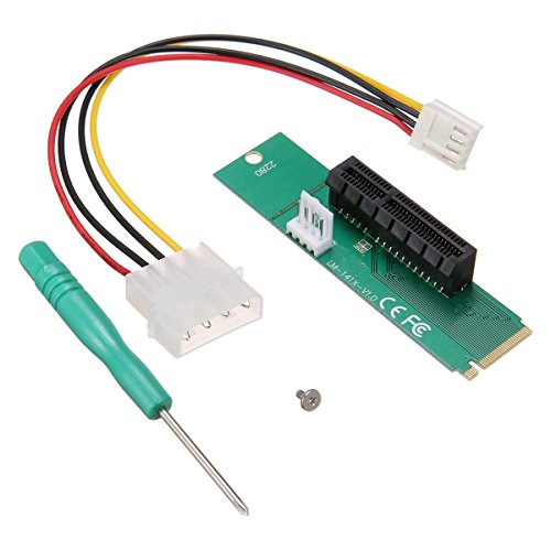 DIGITALKEY Adattatore M2 to PCI-E x4 con alim Molex 4pin - Adatto per Riser Extender GPU o Altro