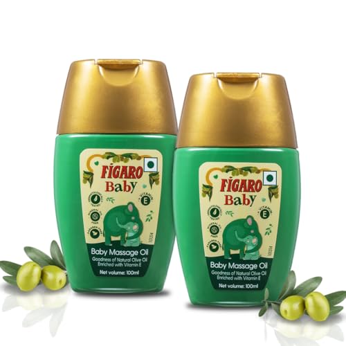 Figaro Baby Massage Oil With Goodness Of Natural Olive Oil Enriched With Vitamin E, Dermatologically Tested, 100 Ml (Pack of 2)