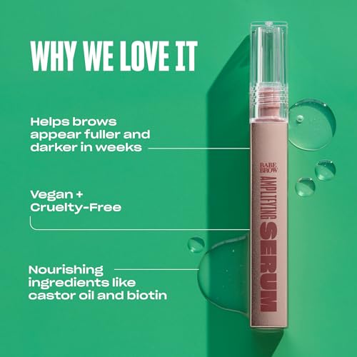 Babe Original Eyebrow Serum For Thicker Brows - Brow Serum with Castor Oil, Biotin, Repairing Amino Acids