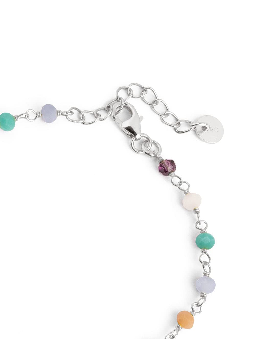 SINGULARUPulsera Crystals Colors - Pulsera en Plata de Ley 925 con Acabado Baño de Oro de 18 Kt. O Rodio - Talla Unica - Largo de cadena 19.5 cm - Joyas para Mujer - Varios Acabados