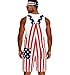 Yi-gog American Flag Coveralls for Men Bib Overalls Festival Jumpsuits Shorts Romper Women Fashion Multi Side Pockets Cargo (US, Alpha, XX-Large, Regular, Regular, Flag Overalls)
