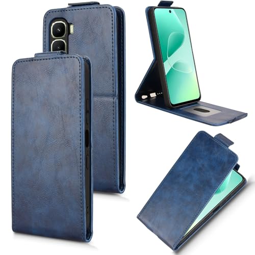 Étui à rabat Infinix Hot 60i 4G et Hot 60 5G en cuir bleu et TPU