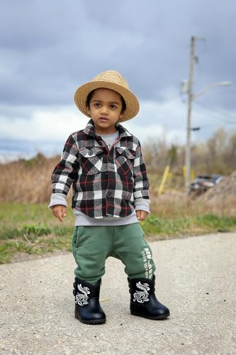 Image of Jastore Baby Boys Girls Cowboy Boots Infant Western Booties Toddler Soft Sole Non-Slip First Walker Crib Shoes