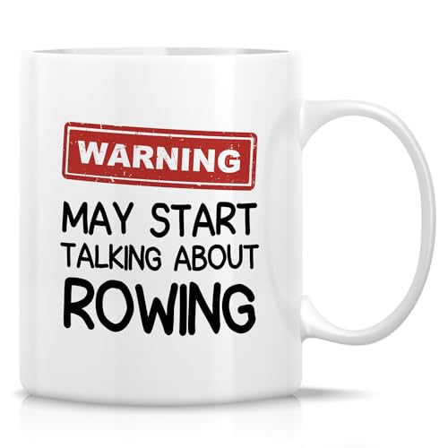 Retreez Funny Rower Mugs, Warning May Start Talking About Rowing Coffee Cup