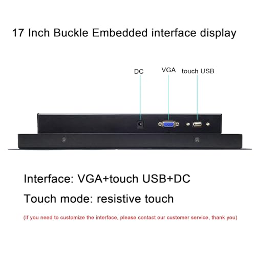 Image of 1pc 10 12 15 17 Inch Embedded Industrial Computer Monitor with Resistive Touch Screen Display PC Panel VGA Touch USB Interface(17 inch VGA USB)