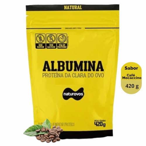2 Unid -Albumina Naturovos - Sabor CAFÉ MOCACCINO- 420g