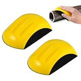 2 Stück Schleifklotz Klett Handschleifer, Schleifblock Mausförmiges, 5 Zoll Klett-handschleifblock, Polier Schleifscheibe Polish für DIY Holzbearbeitung, Möbelrestaurierung und Automobilkarosserie