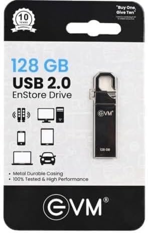 EVM ENVAULT EVMPDV/128GB Metal USB 2.0 PENDRIVE with Key Chain 128GB