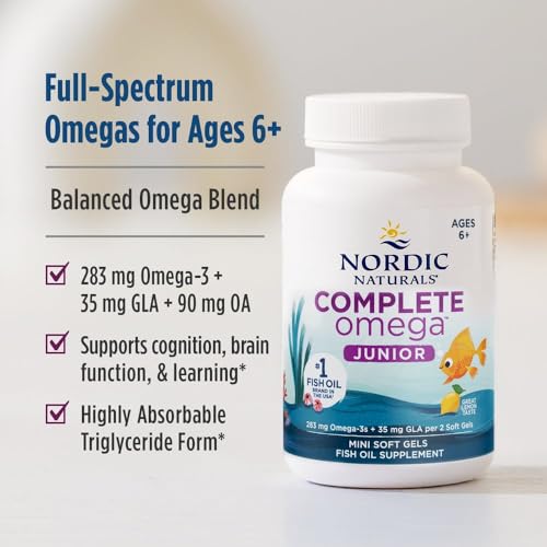 Nordic Naturals Complete Omega Jr. Kids Fish Oil, Lemon - 180 Mini Soft Gels - image 3