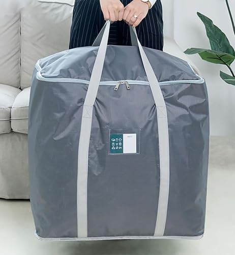 Multipurpose Oversize Moving Bag Oxford Cloth Heavy Duty Duffel Packing Bags Household Clothing Storage Bags For Moving Storage Camping and Travel (Grey, 129L)
