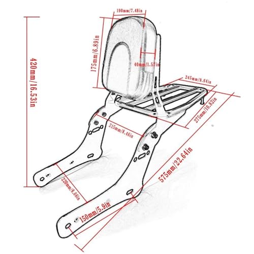 Respaldo desmontable Kawasaki Vulcan S 650 que soluciona el dolor de espalda 2