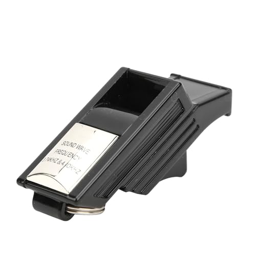 Pwshymi Multipurpose Football Whistle for Emergency, Survival, Outdoor Sports and Camping Compact Black Silver