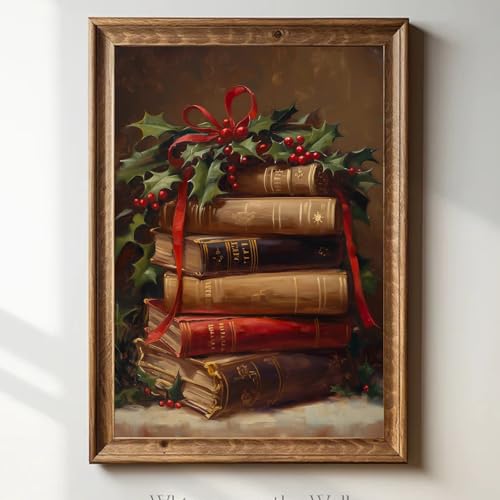 Vintage Books Wall Art Vintage Christmas Prints...