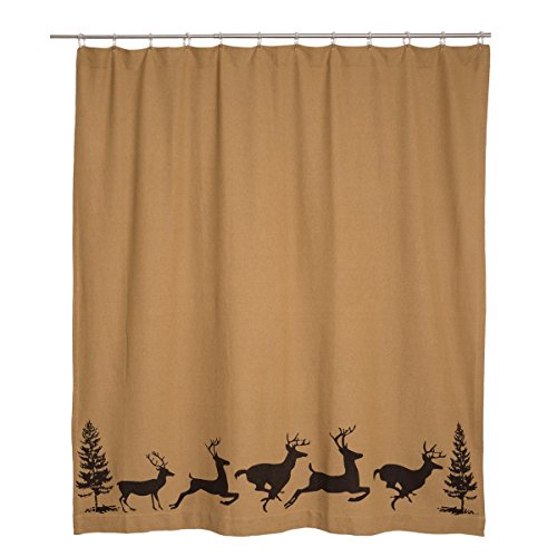 BARRINGTON SHOWER CURTAIN BURLAP WITH STENCIL 72