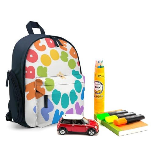 Rainbow Colored Letters Mini Backpack Light Weight Small Travel Backpack Shopping Travel Daypack3