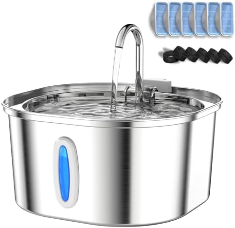 Vekonn 3.2L Stainless Steel Cat Water Fountain – Quiet Pet Fountain With Water Level Window & 3 Filters 11 thumbnail image