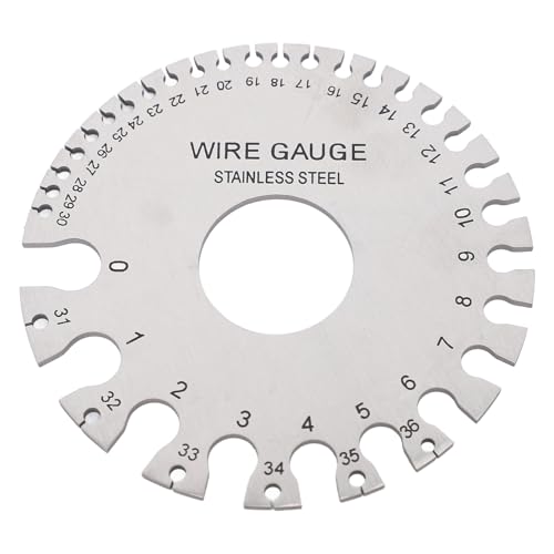 Uadme Jauge de Fil Rond en Acier Inoxydable, 85mm Jauge d'Épaisseur de Soudage, Mesureur de Calibre pour le Soudage et le Traitement des Métaux