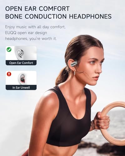 Image of Open Ear Headphones - 2026 Bluetooth 5.4 Ear Earbuds Wireless with ENC Mic Noise Canceling,50H Playtime,7.5g Lightweight Comfort,IPX7 Sweat Resistant，Adjustable Ear Hooks for Sports Running,Workout