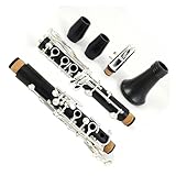 Professional Musical Instrument Clarinet Bb Ebony Silver Plated 18 Keys Boxed And Portable
