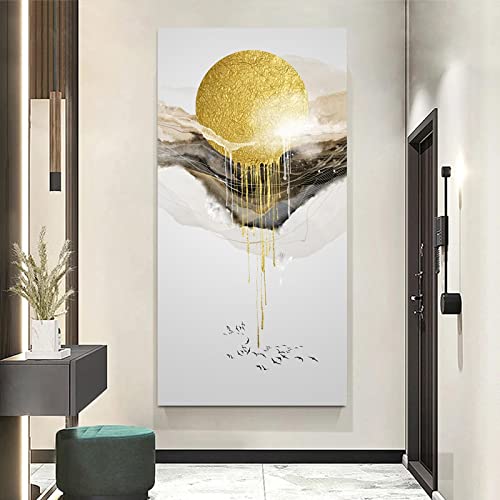 Affiche abstraite dorée KEBIA 30x60 cm sans cadre pour salon