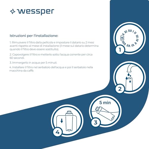 Miniatura 3 de Wessper Cartuchos De Filtro De Agua Para Cafeteras Automáticas, Filtro De Repuesto Para Delonghi Dlsc002, Ser3017, Ecam, Esam, Etam, Secam, Series S, Cartuchos De Filtro Para Cafeteras - Pack De 6