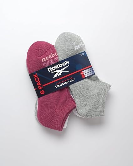 Image of Reebok Womens Low Cut Socks 6 Pack Lightweight Performance Athletic Socks | Performance Stretch, Lightweight and Breathable Toe Seam with Arch Support