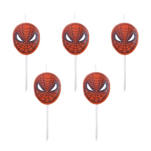 Image of Wanna Party Spiderman Themed Birthday Cake Candles for Cake Cupcake Superhero Toppers Candles for Kids Boys Man Party Decorations Supplies-Set of 5